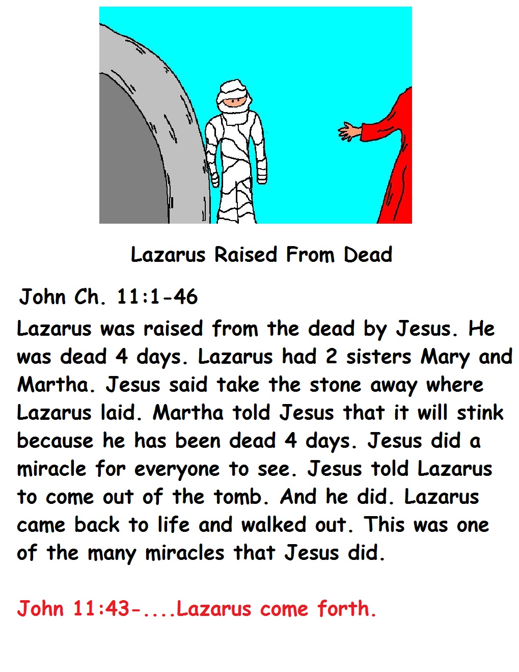 Lazarus Sunday school lesson